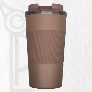 Double Wall Stainless Steel Engraving Cappuccino Mug Pink