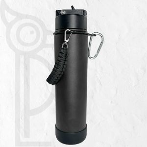 Double Wall Stainless Steel Engraving 24oz (700ml) Rope Water Bottle Black
