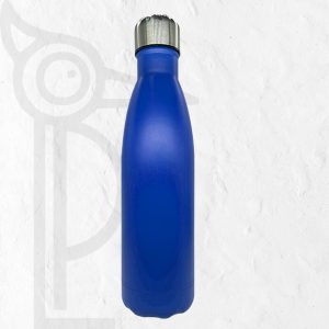 Double Wall Stainless Steel 500ml Engraving Water Bottle Blue